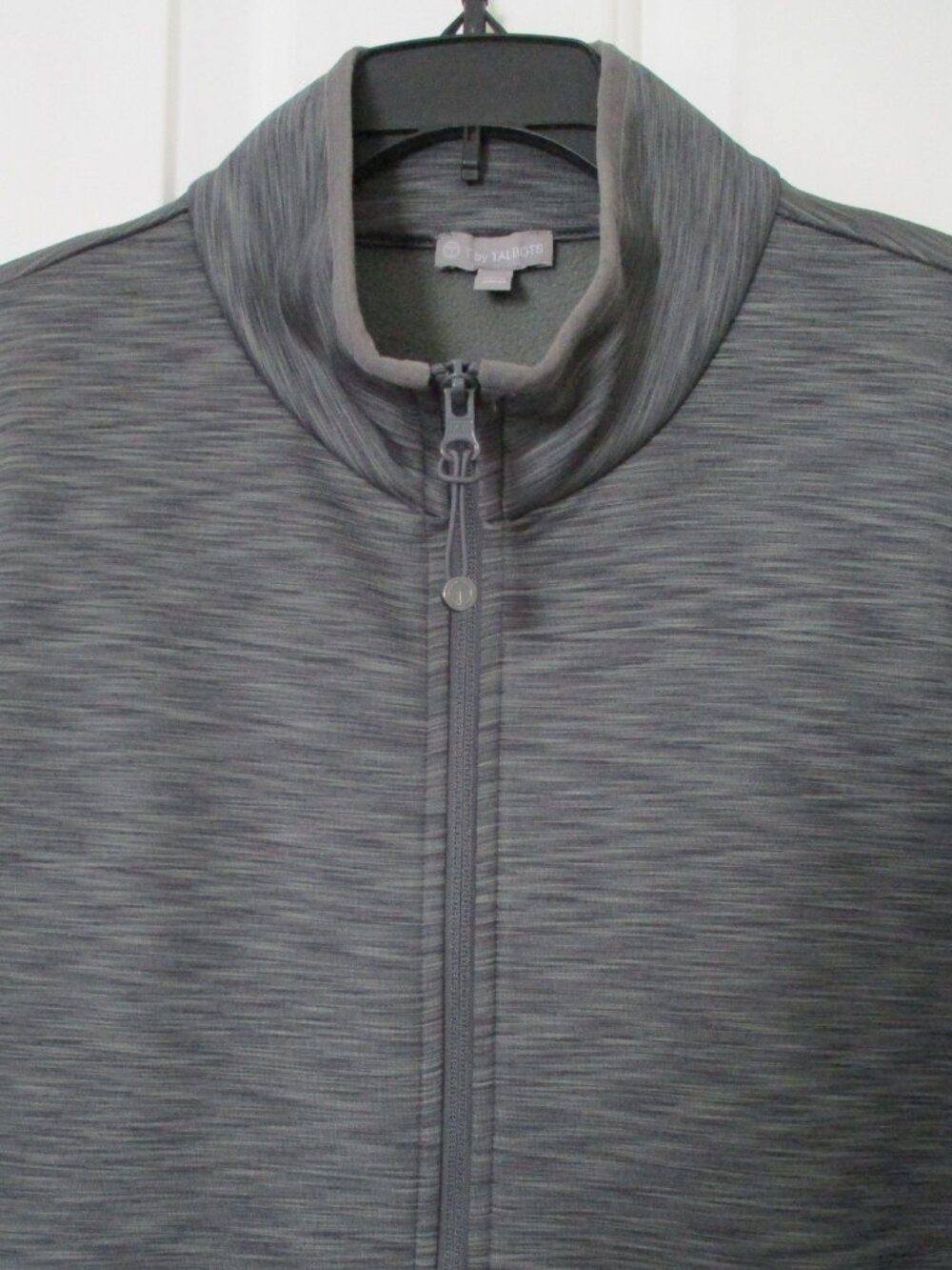 T by Talbots Womens Heather Gray Full Zip Fleece-lined Sweater NWOT - L Petite
